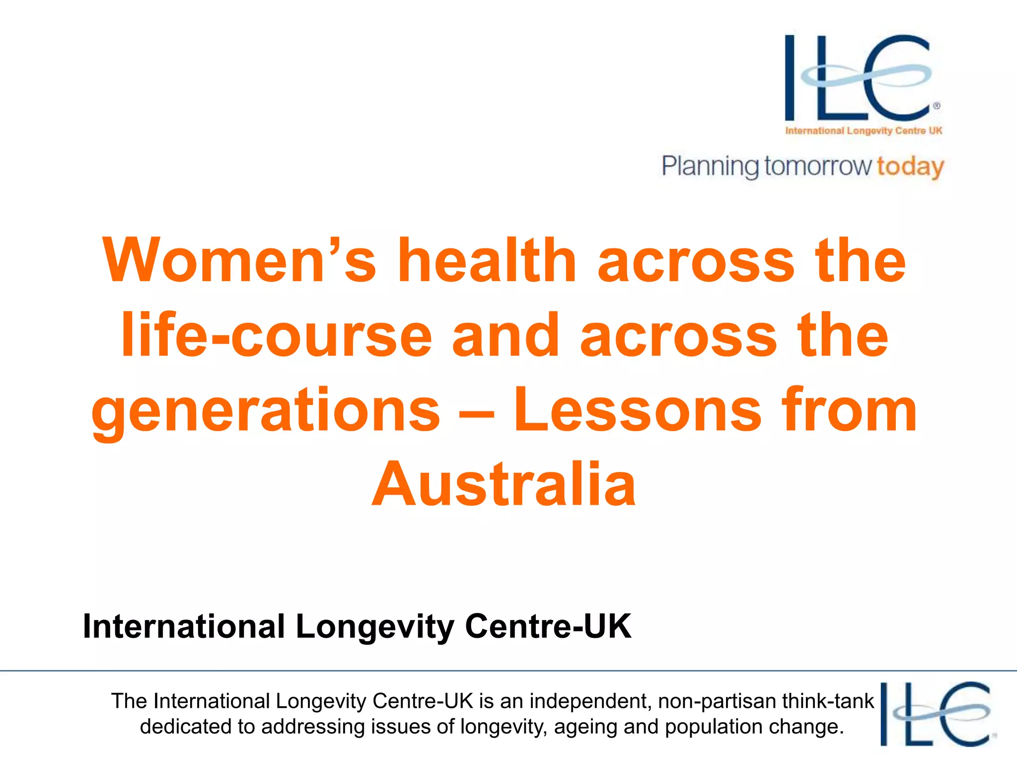 Women's health across the life course and across the generations | PPTX