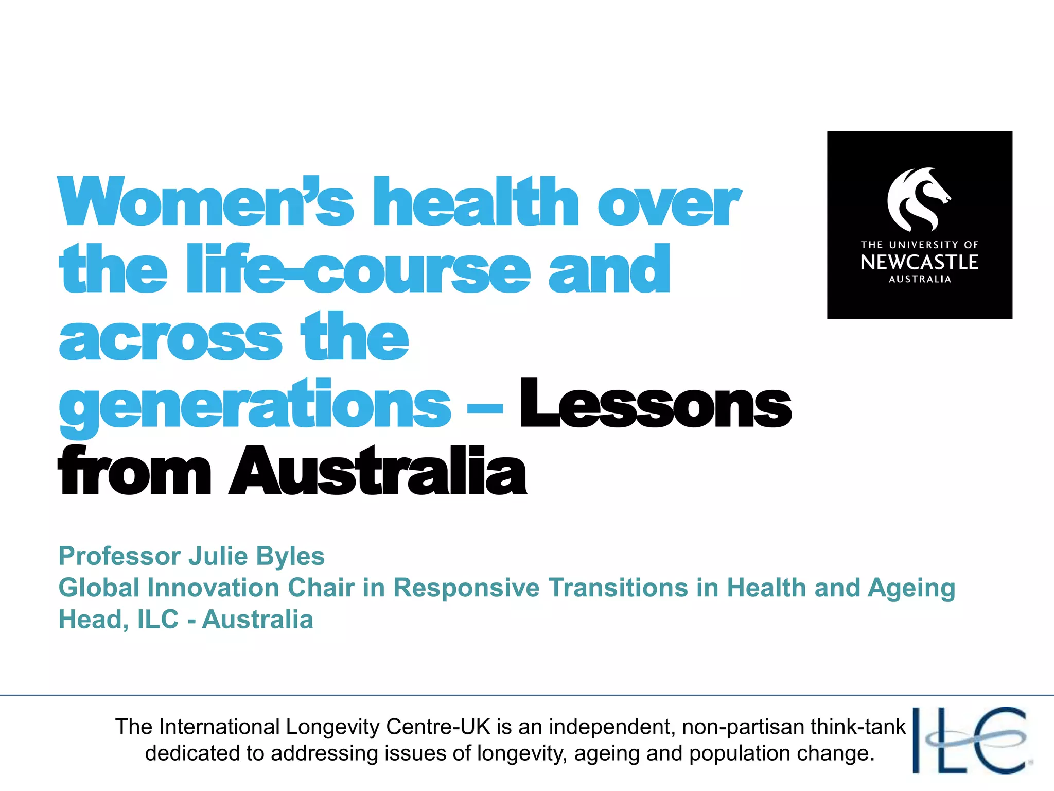 Women's health across the life course and across the generations | PPT