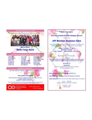 Program Book - API Women Business Faire and Spring Luncheon