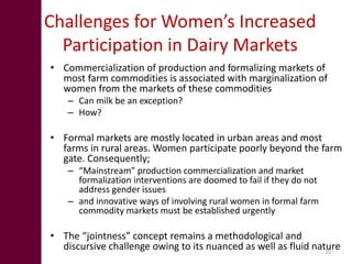 Women’s participation in the dairy value chain in Tanzania and Kenya