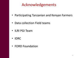 Women’s participation in the dairy value chain in Tanzania and Kenya