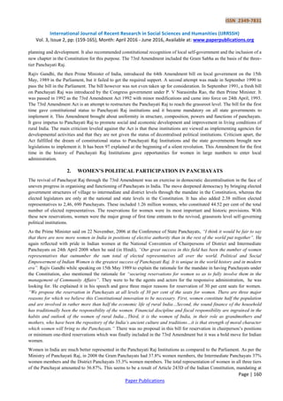 Women’s Political Participation and Representation in the Panchayats | PDF