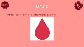 ANSWER
Introduced blood drop emoji for indicating periods.
 
