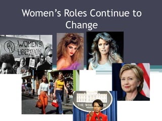 Women’s Roles Continue to
Change
 