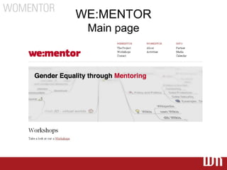 WE:MENTOR
 Main page
 