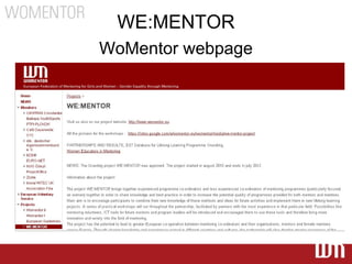 WE:MENTOR
WoMentor webpage
 
