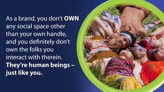 wis aay COMMUNITY. 
NOT A PLACE. 
BOF Community definition 
Community is a way, not a place… for conversations and connections to happen. People live in all kinds if places. So you have to be agnostic. 
 