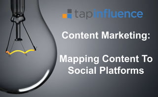 Content Marketing:
Mapping Content To
Social Platforms
 