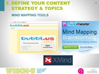 49
3. DEFINE YOUR CONTENT
STRATEGY & TOPICS
MIND MAPPING TOOLS
 