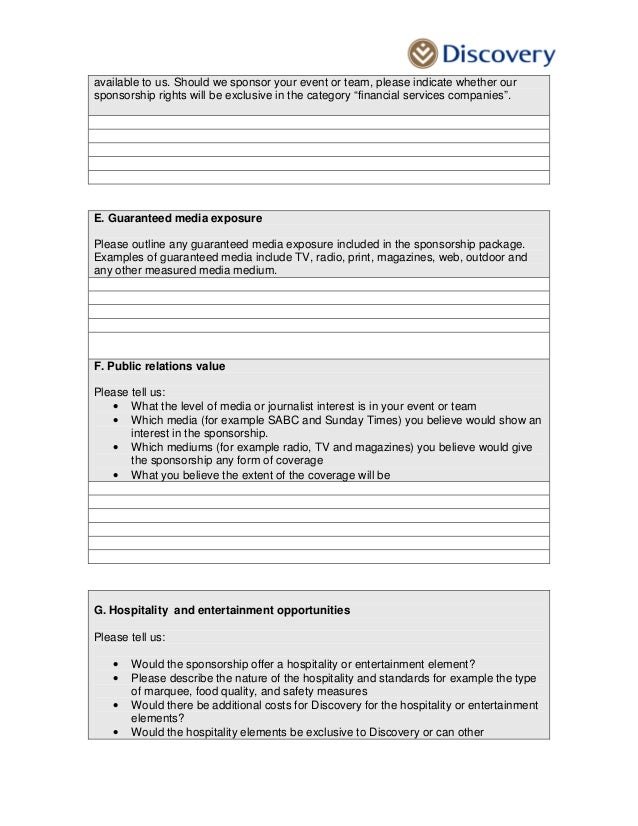 radio show sponsorship proposal