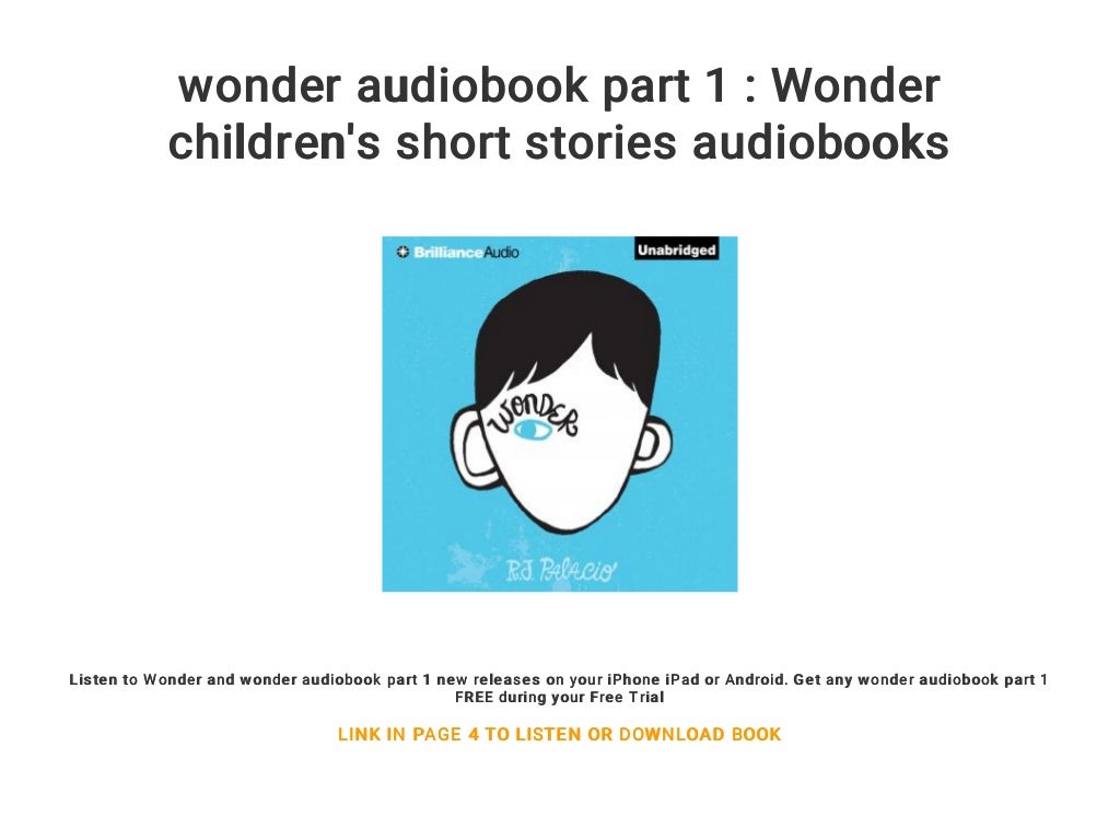 wonder audiobook part 1 Wonder children's short stories audiobooks