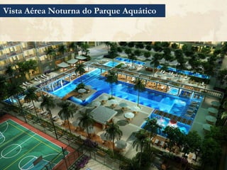 Vista Aérea Noturna do Parque Aquático
 