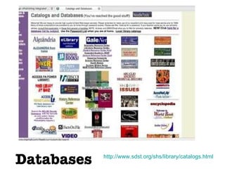 http://www.sdst.org/shs/library/catalogs.html Databases 