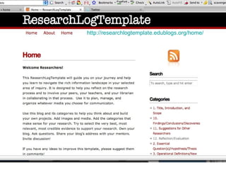 http://researchlogtemplate.edublogs.org/home/ 