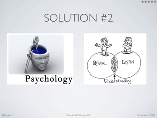SOLUTION #2




@lishubert      Wonderful Web App UX   November 7, 2011
 