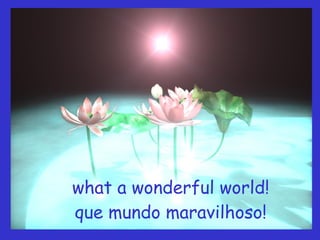 what a wonderful world! que mundo maravilhoso! 