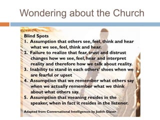 Wondering about the Church
 