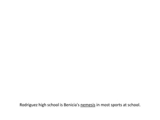Rodriguez high school is Benicia's nemesis in most sports at school.