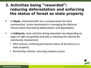 Lessons for equitable REDD+ benefit sharing from community forestry practices in Indonesia and Nepal