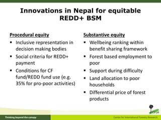 Lessons for equitable REDD+ benefit sharing from community forestry practices in Indonesia and Nepal