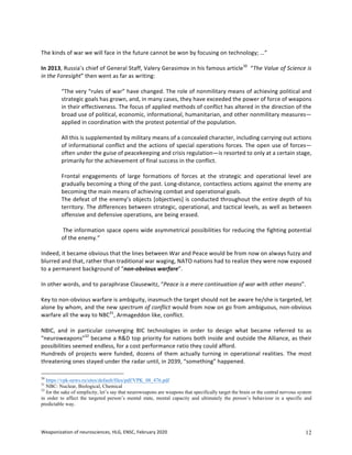 Weaponization of neurosciences, everything could be weaponized | PDF