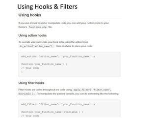 Using Hooks & Filters
 