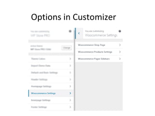Options in Customizer
 