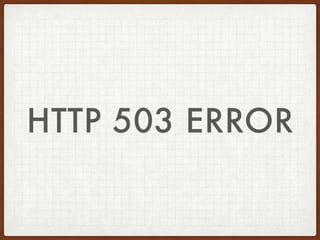 HTTP 503 ERROR
 