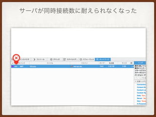サーバが同時接続数に耐えられなくなった
 