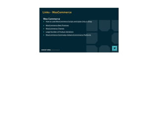 EDMUND TURBIN, Solutions Engineer
‣ How to Load WooCommerce Scripts and Styles Only in Shop
‣ WooCommerce Best Practices
‣ WooCommerce Themes
‣ Large Number of Product Variations
‣ WooCommerce Dominates Global eCommmerce Platforms
Woo Commerce
Links - WooCommerce
 