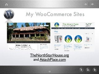 My WooCommerce Sites
12
TheNorthStarHouse.org
and AttachPlace.com
 