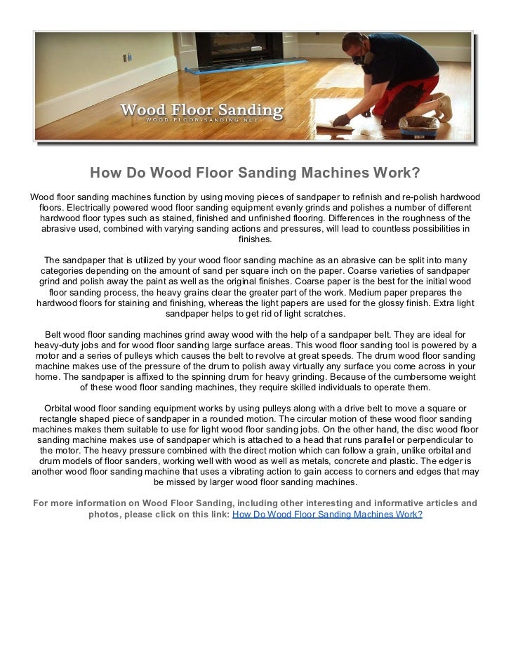How Do Wood Floor Sanding Machines Work