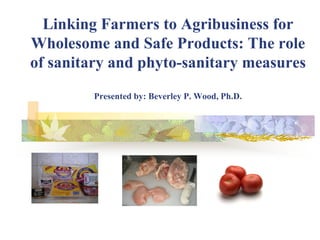 Linking Farmers to Agribusiness for
Wholesome and Safe Products: The role
of sanitary and phyto-sanitary measures
Presented by: Beverley P. Wood, Ph.D.
 