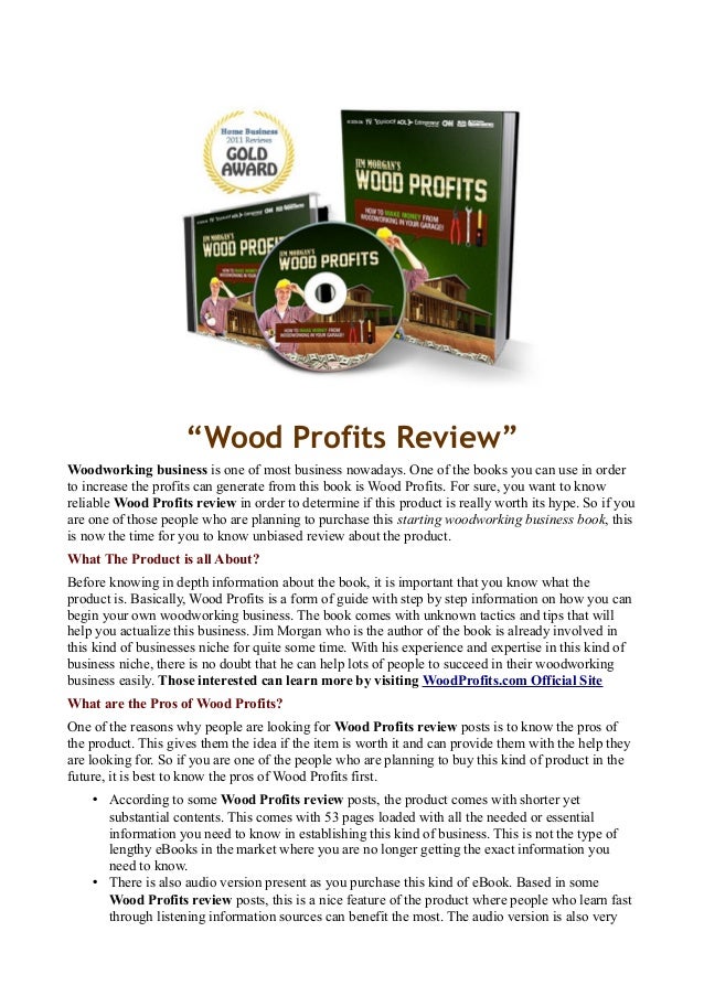 Wood Profits Review - Starting a Woodworking Business