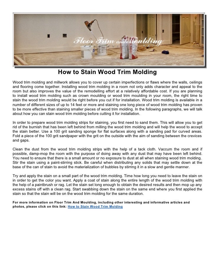 How to Stain Wood Trim Molding