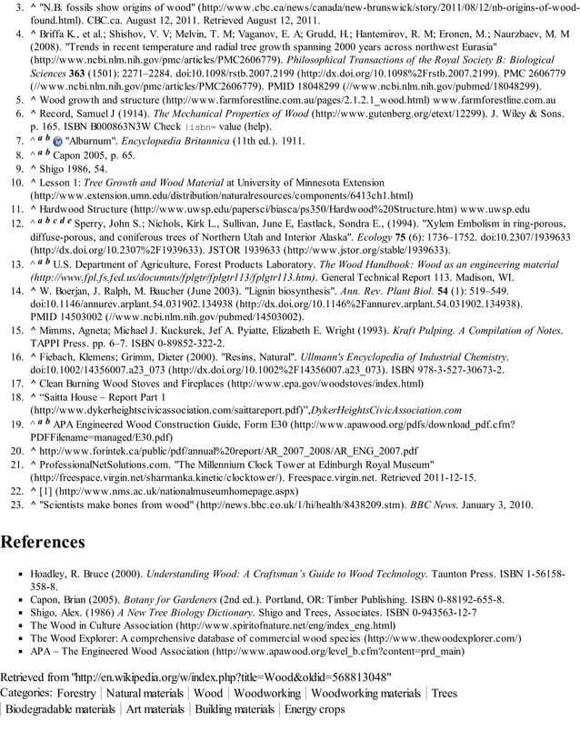 Wood wikipedia, the free encyclopedia | PDF | Woodworking | Arts and Crafts