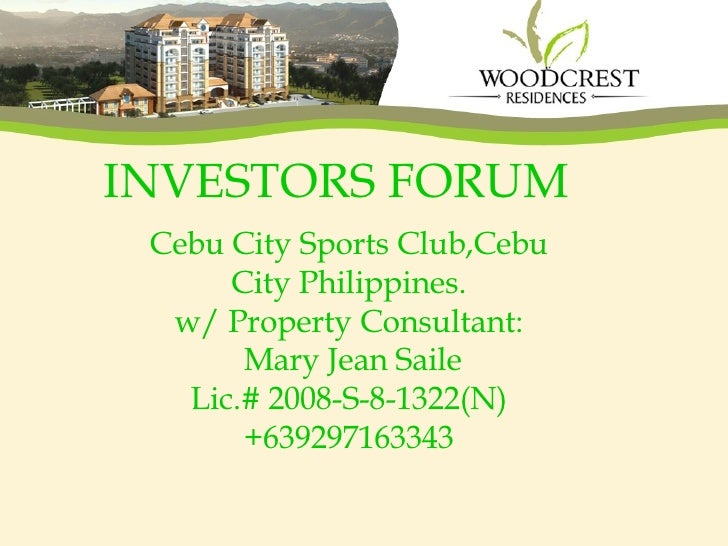 Woodcrest Investors Forum Cebu