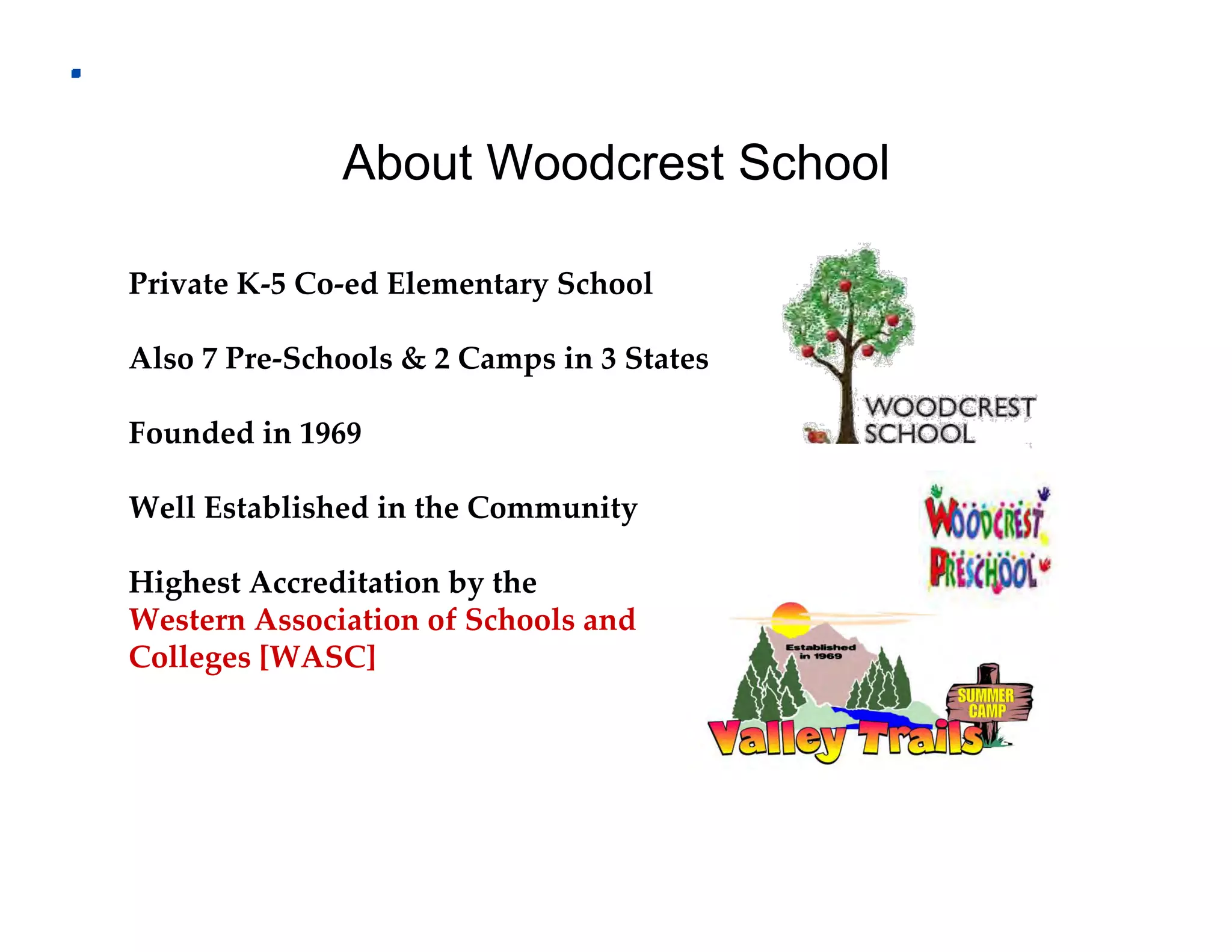 Woodcrest Elementary School Kindergarten5th Grade