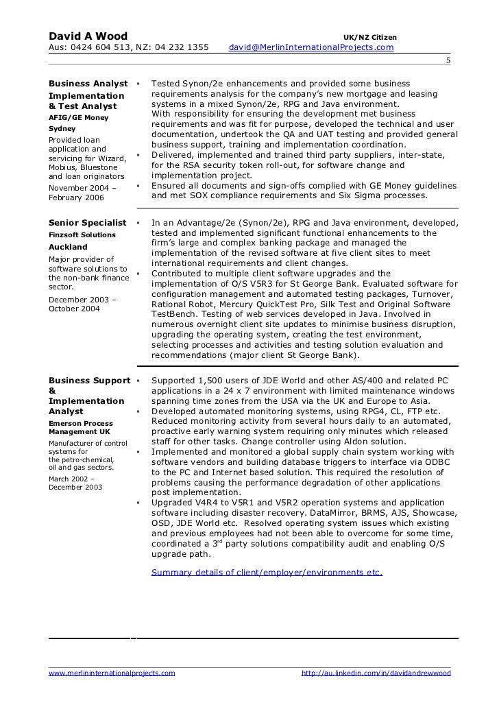 test analyst resumes