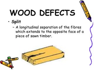 Split Defect In Timber wood defects for civil engineering students | PPT