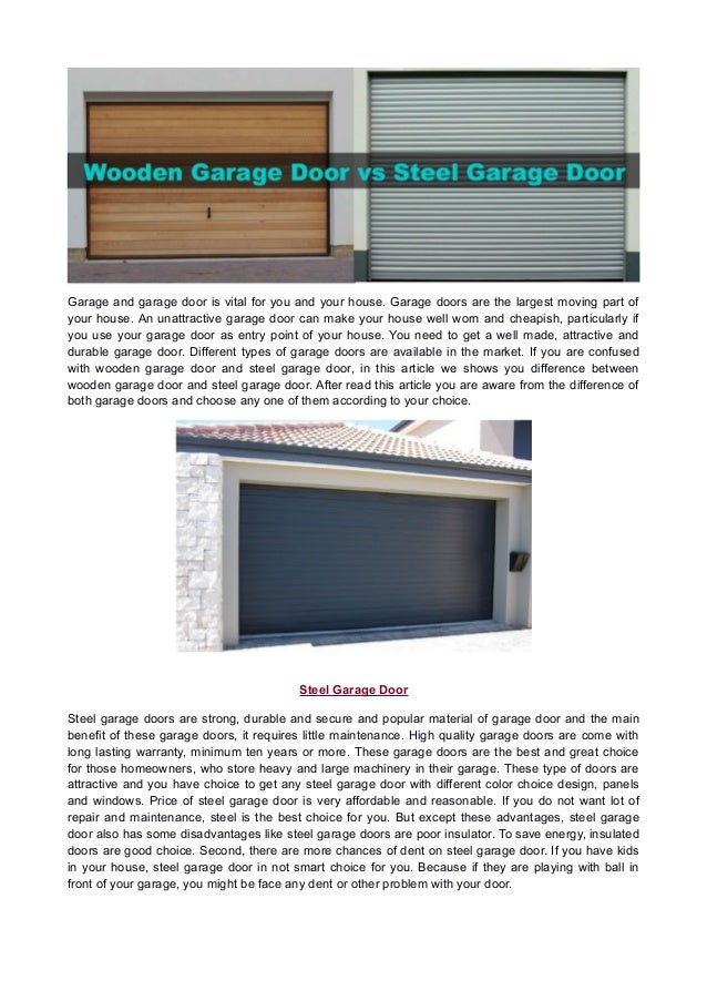 Wooden Garage Door vs Steel Garage Door