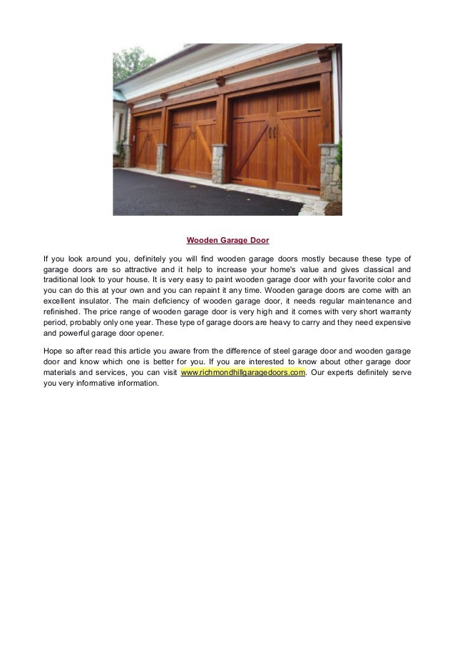 Wooden Garage Door vs Steel Garage Door