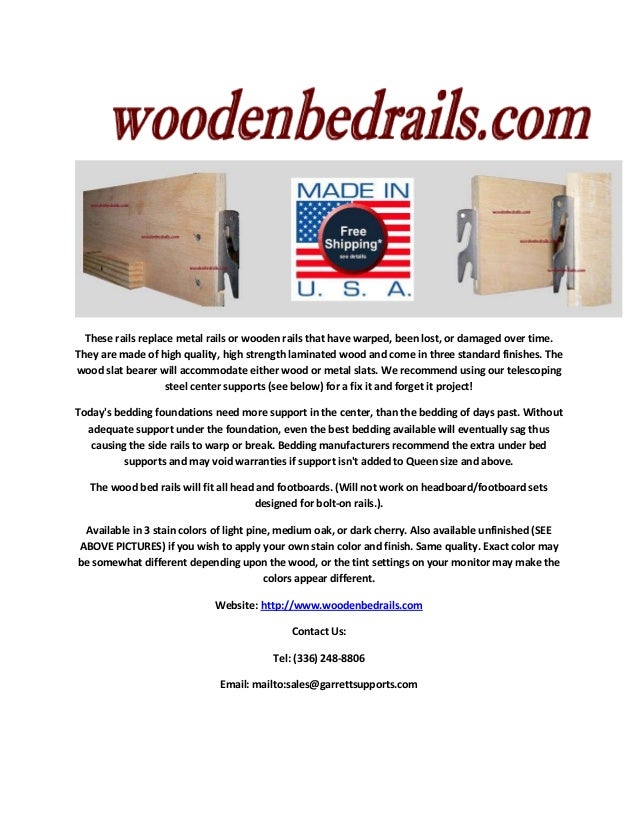 Wooden Bed Rails Support Beams