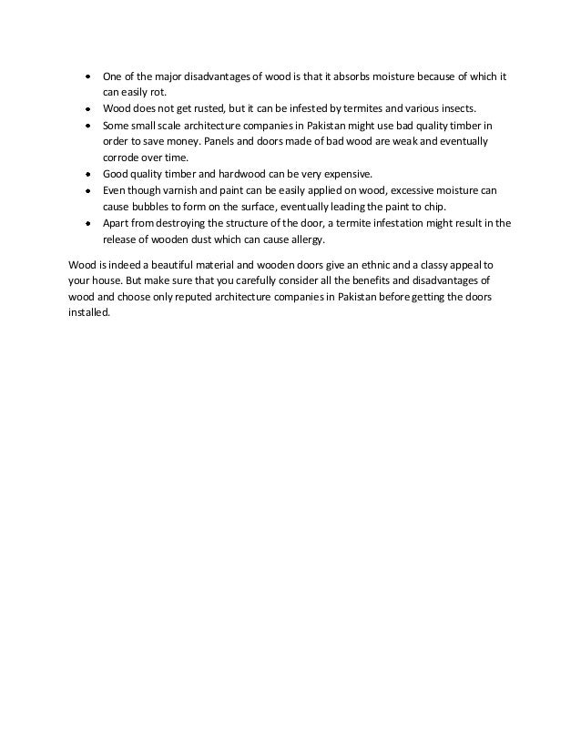 Wooden doors and panels advantages and disadvantages