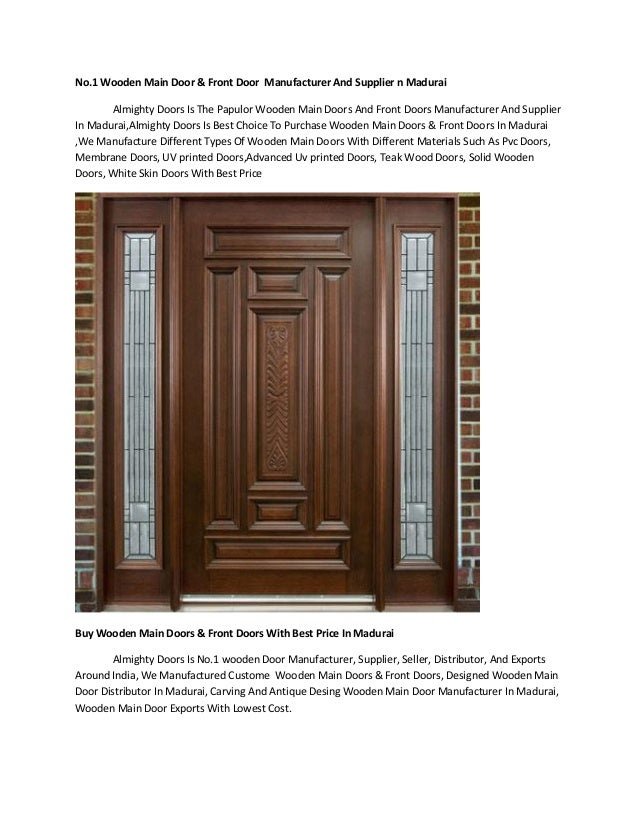 Wooden Main Door Amp Front Door Manufacturer In Madurai
