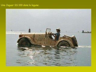 Une Jaguar SS 100 dans la lagune . 