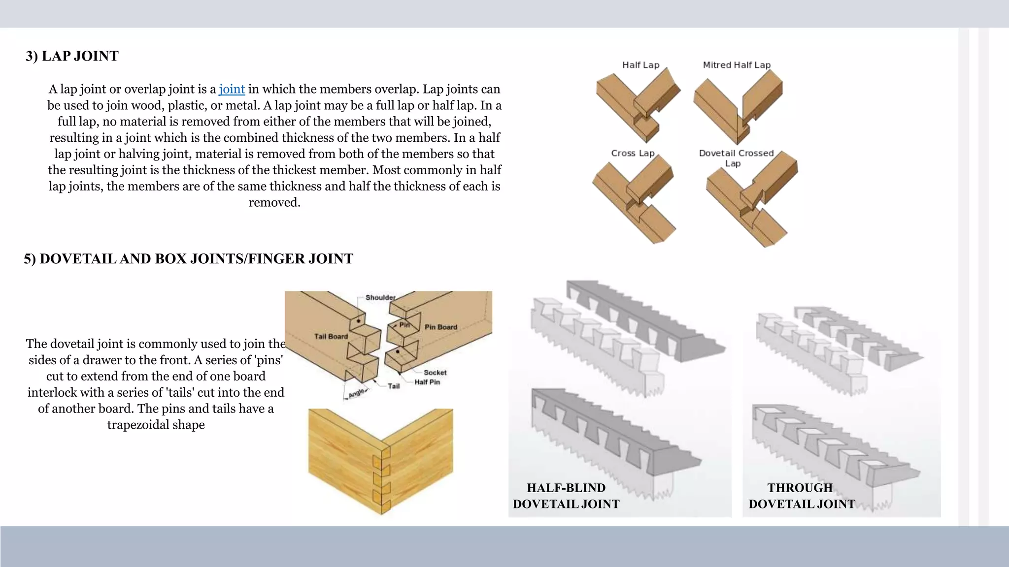 Wood joinery its types and its uses by khadija javed | PPTX