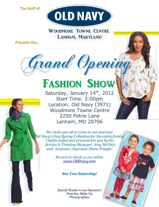  GRAND  OPENING  Woodmore fashion  show  flyer