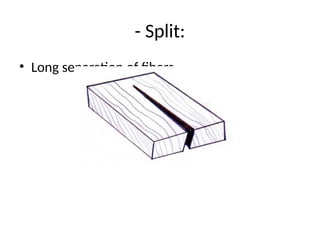 - Split:
• Long separation of fibers
 