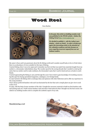 Wood reel - bamboo journal 6 - italian bamboo rodmakers